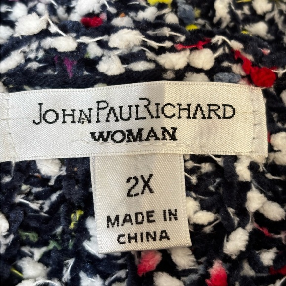 John Paul Richard Women’s 2X Colorful Speckled Knit Sweater Chenille Confetti - Picture 2 of 9